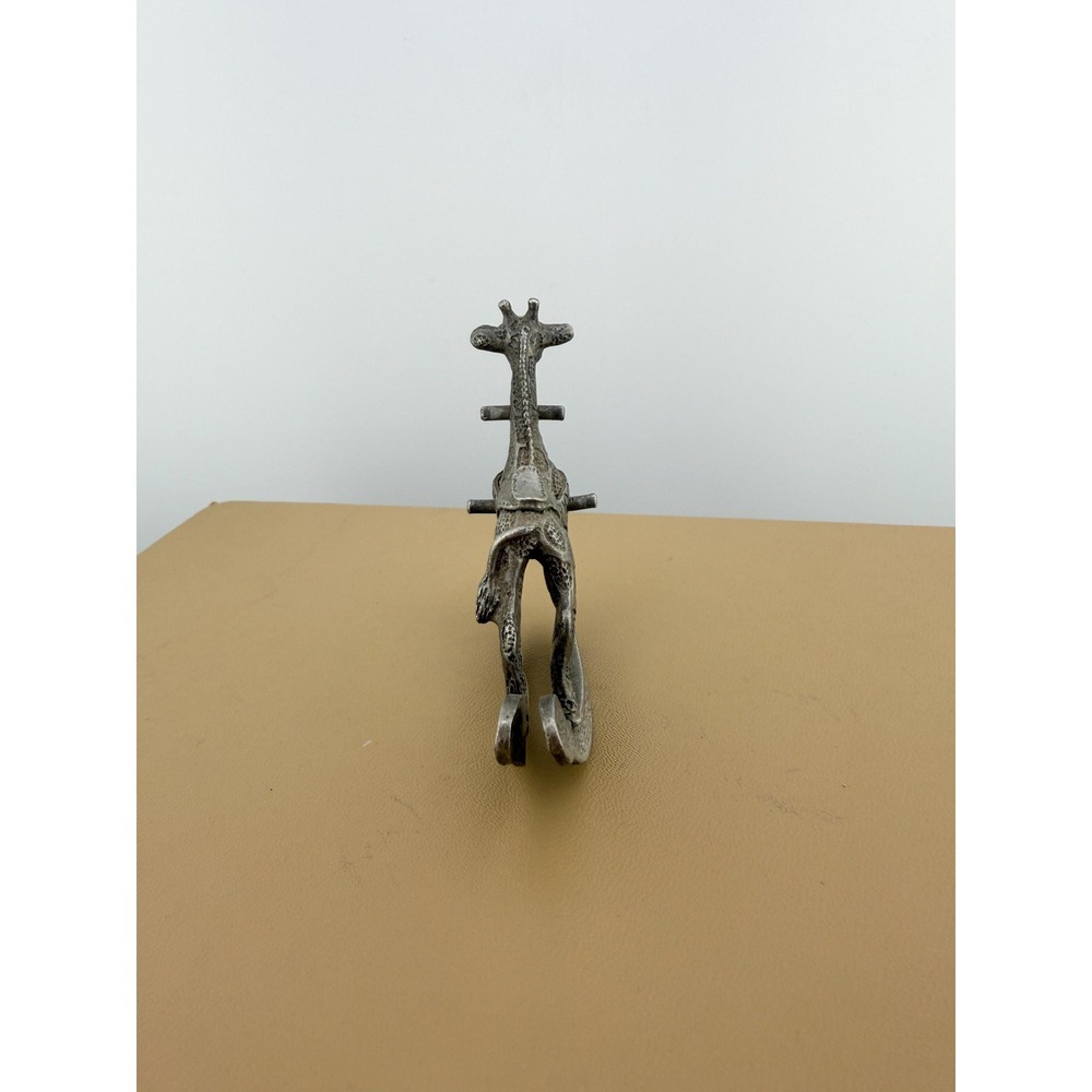 Vintage 1982 Spoontiques Pewter Rocking Giraffe Figurine Metal Rocking Statue - Picture 5 of 10